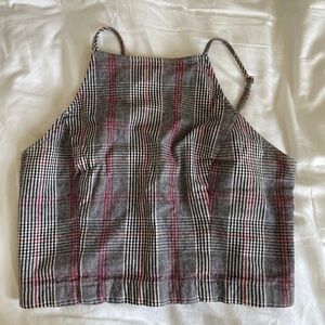 Hollister women’s crop top plaid with stretch size small